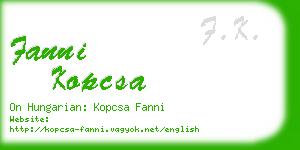 fanni kopcsa business card